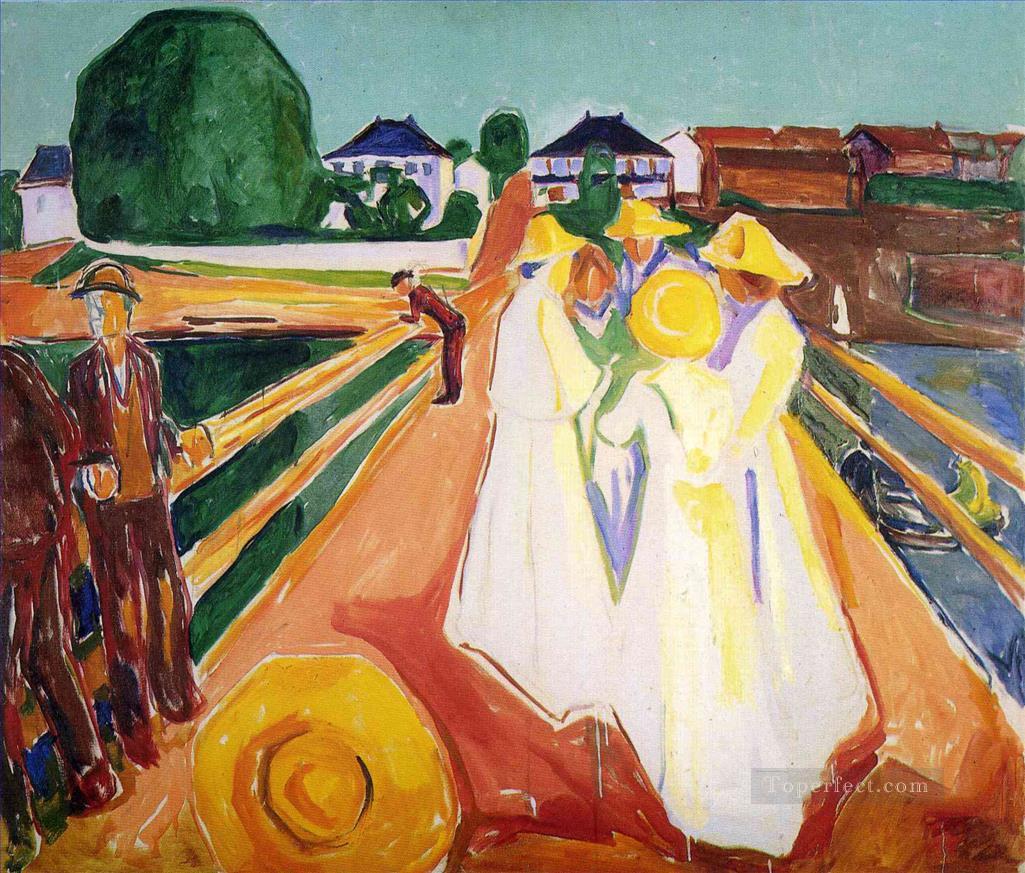 women on the bridge Edvard Munch Expressionism Oil Paintings
